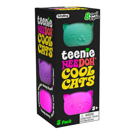 NEEDOH - TEENIE COOL CATS - 3 PACK - COLORS VARY