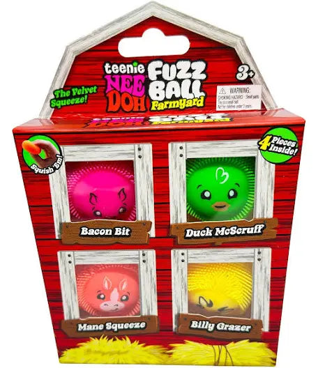 TEENIE BARNYARD FUZZ BALL 4 PACK